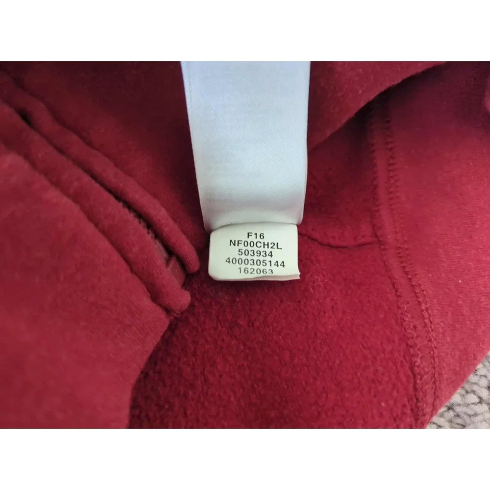 The North Face Hoodie Mens M Red Long Sleeve Full Zip Logo‎ Drawstring Outdoor